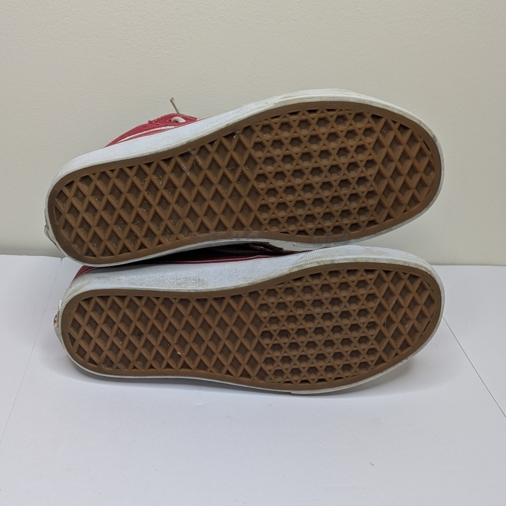 Vans Red Hightop Sneakers 6 Women - Picture 5 of 6